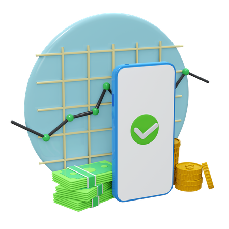 Mobile Payment Successful  3D Icon