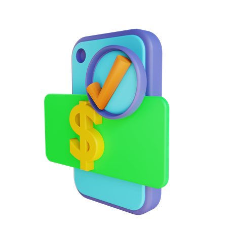 Mobile Payment Successful  3D Illustration