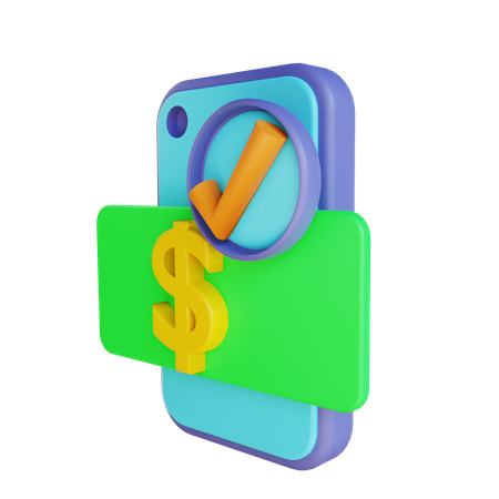 Mobile Payment Successful  3D Illustration