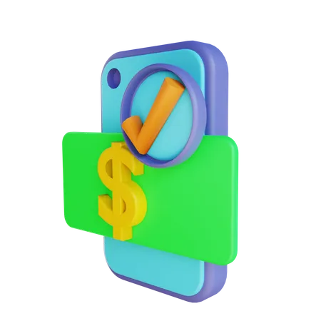 Mobile Payment Successful  3D Illustration