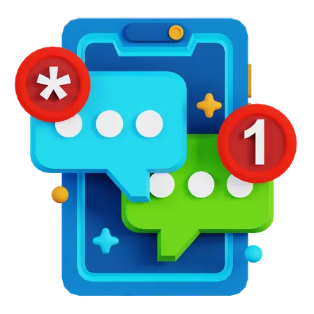 MOBILE  PHONE CHAT  3D Icon