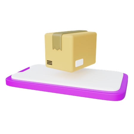 Mobile Phone Package Delivery  3D Icon