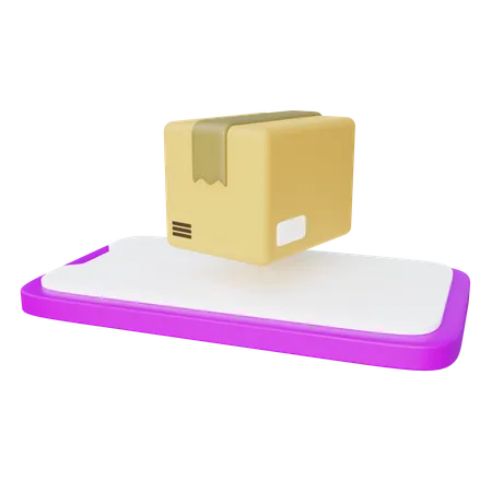 Mobile Phone Package Delivery 3D Icon