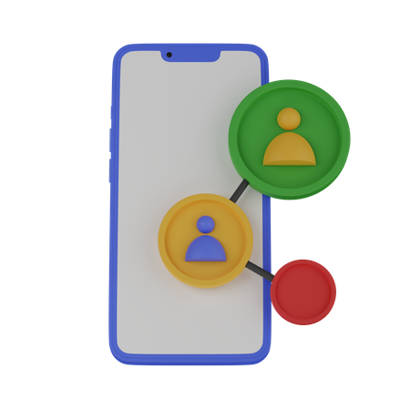 Mobile phone sharing  3D Icon