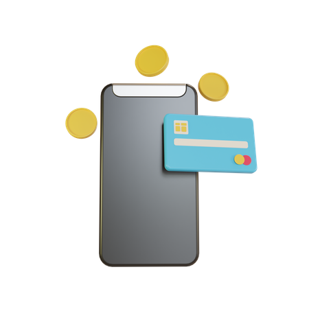 Mobile phone transaction  3D Illustration