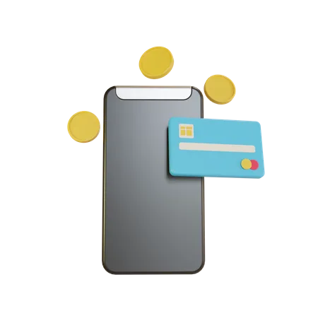 Mobile phone transaction  3D Illustration