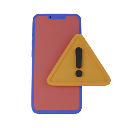 Mobile phone with alert 3D Icon