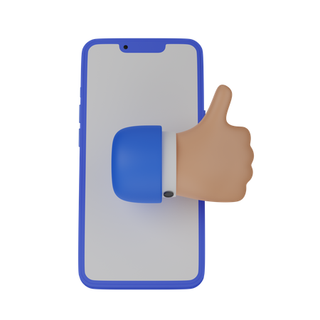 Mobile phone with like  3D Icon
