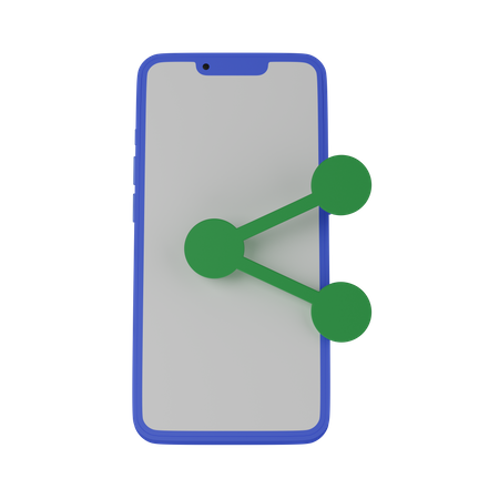 Mobile phone with share  3D Icon