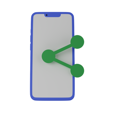 Mobile phone with share 3D Icon