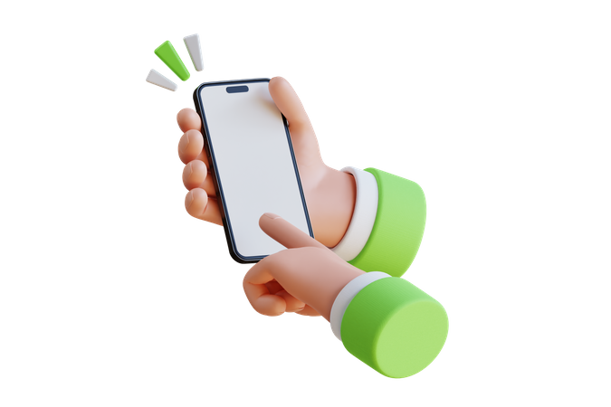 Mobile Phone With Touch  3D Illustration