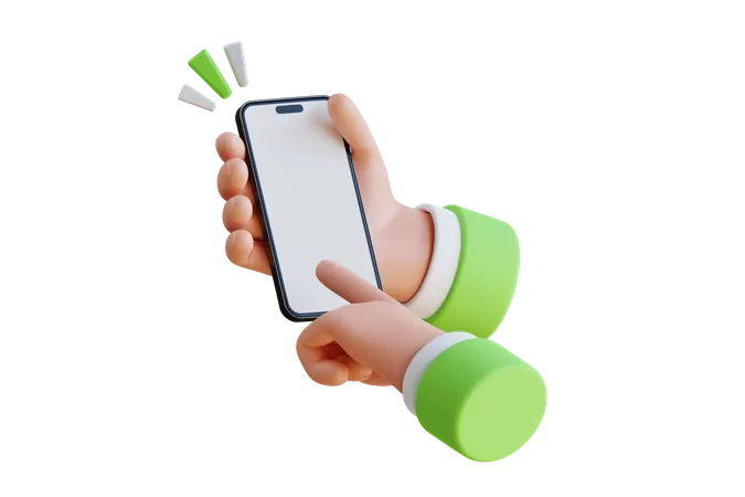 Mobile Phone With Touch  3D Illustration
