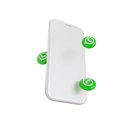 Mobile phone with whatsapp bubble shaped buttons  3D Icon