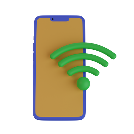 Mobile phone with wifi  3D Icon