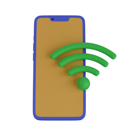 Mobile phone with wifi  3D Icon