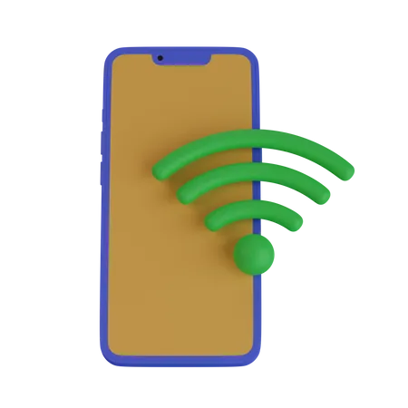 Mobile phone with wifi  3D Icon
