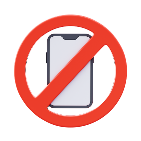 Mobile Phones Are Prohibited  3D Icon