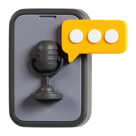 Mobile Podcast  3D Icon