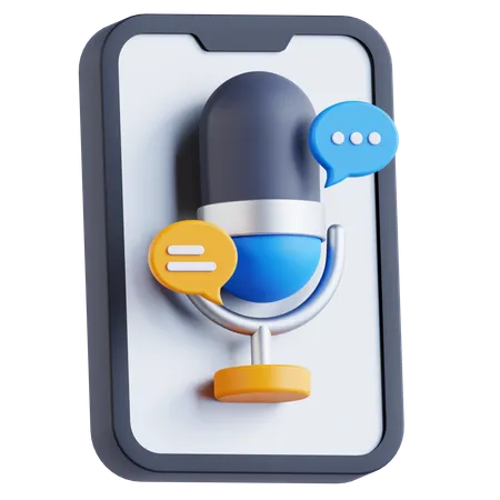 Mobile Podcast  3D Icon