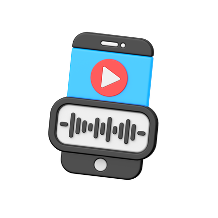 Mobile Podcast  3D Icon