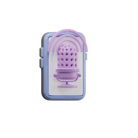 Mobile Podcast  3D Icon