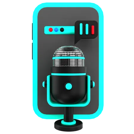 3 D Mobile Podcast 3D Icon