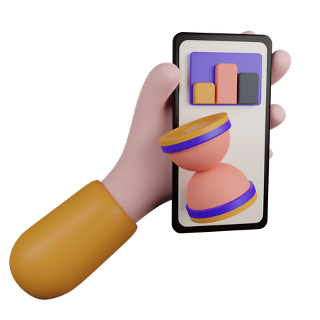 Mobile presentation timer  3D Icon