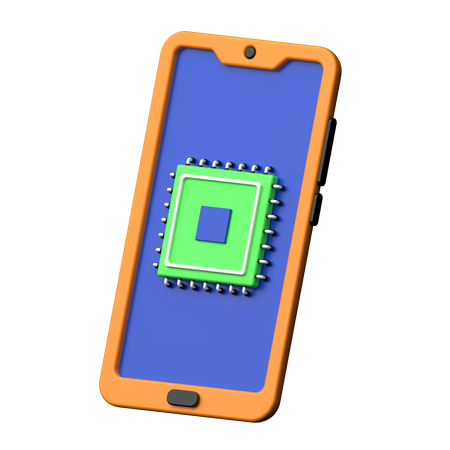 Mobile Processor  3D Icon