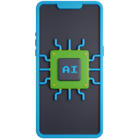 3 D Icon Illustration Smartphones With Ai Chips 3D Icon