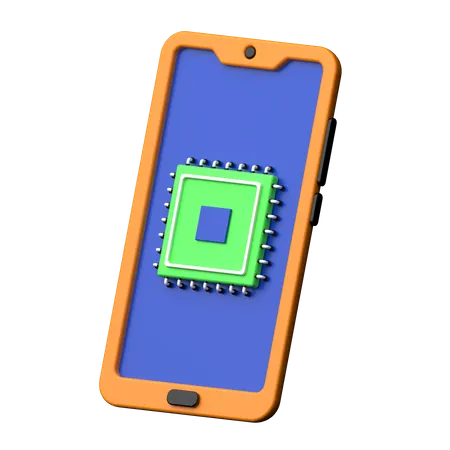 Mobile Processor  3D Icon