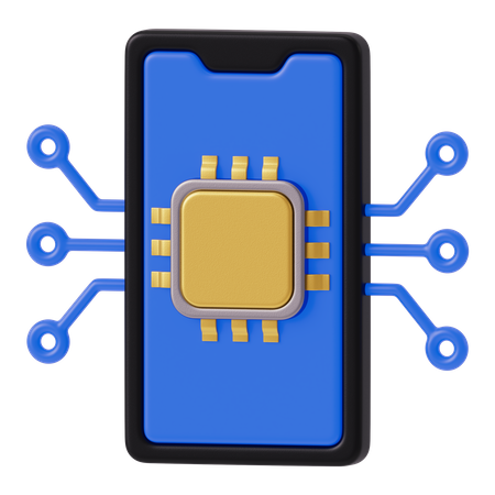 Mobile Processor Chip  3D Icon