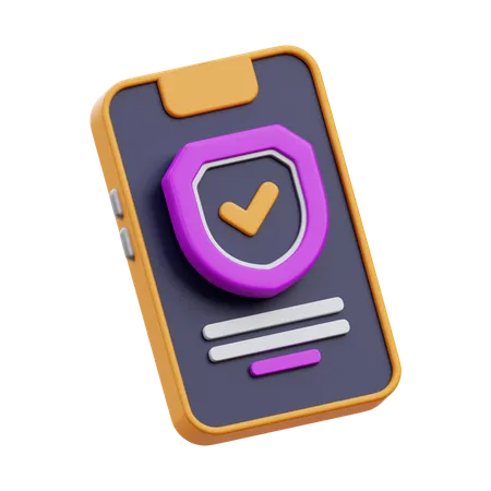 Mobile Protection 3 D Render Icon Illustration 3D Icon