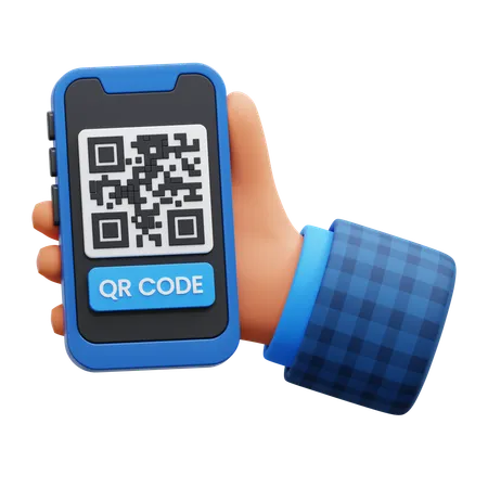 모바일 qr 코드  3D Icon