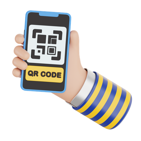 Code QR mobile  3D Icon