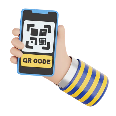 Code QR mobile  3D Icon