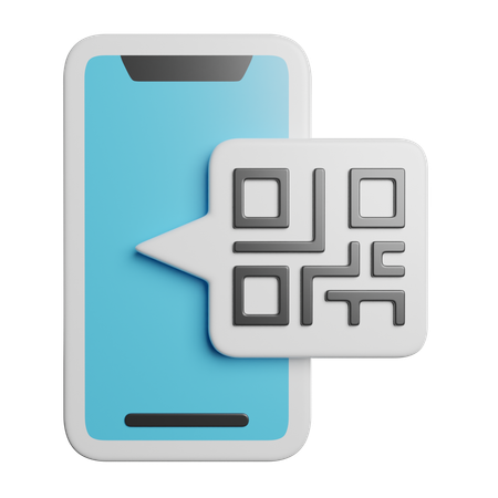 Mobile Qr Code  3D Icon