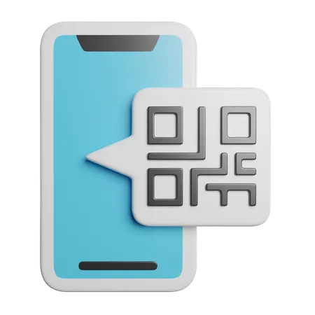 Mobile Qr Code  3D Icon