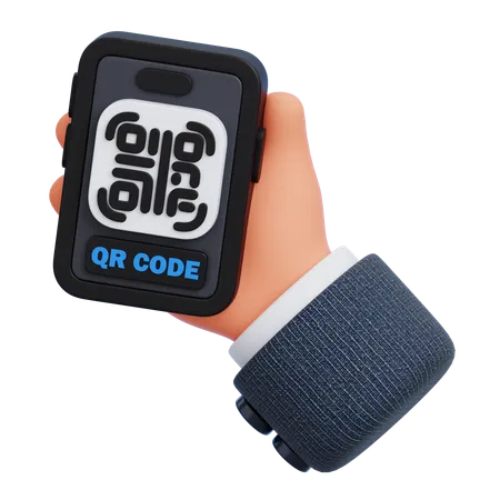 Mobile QR Code  3D Icon