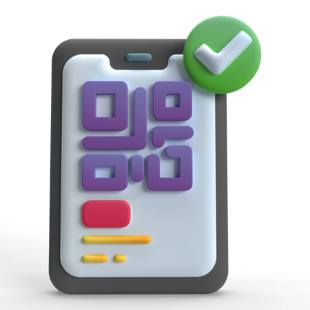 Mobile Qr Code  3D Icon