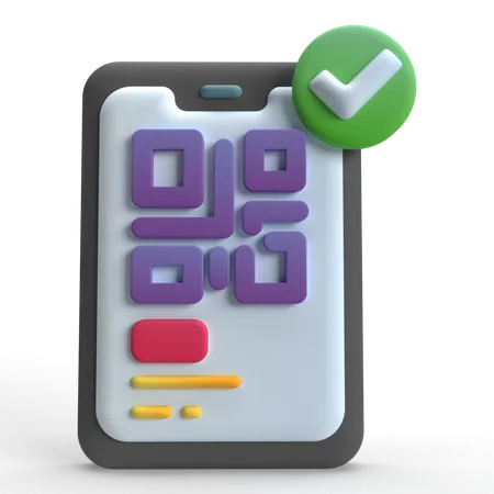 Mobile Qr Code  3D Icon