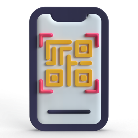 Mobile qr code  3D Icon