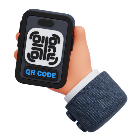 Mobile QR Code  3D Icon