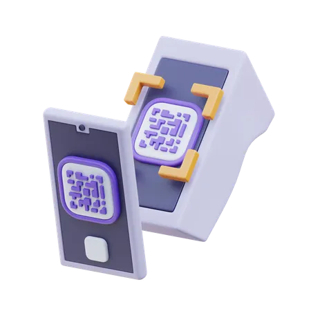 Mobile QR Code Payment 3 D Icon 3D Icon