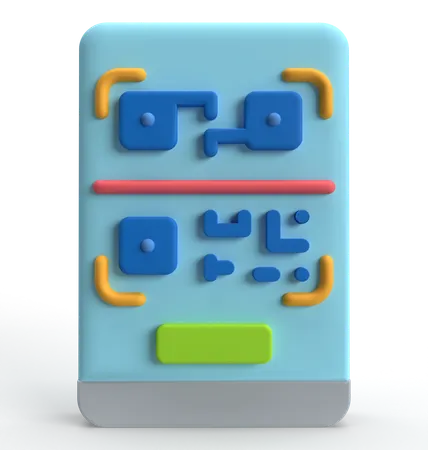 Analyse QR mobile  3D Icon