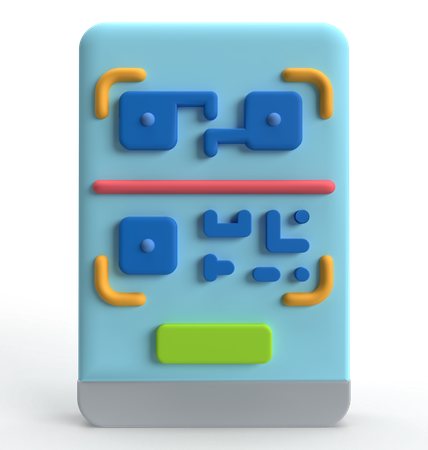 Mobile QR Scan  3D Icon