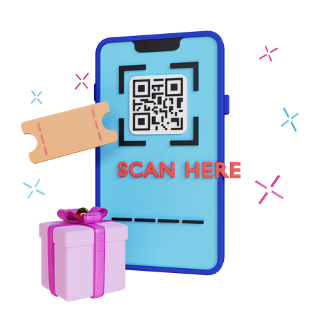 Mobile Qr Scan  3D Illustration