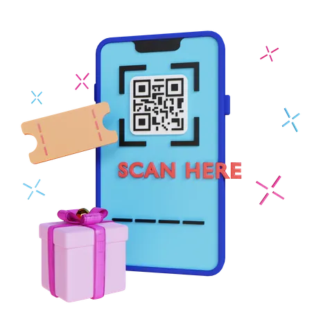 Mobile Qr Scan  3D Illustration