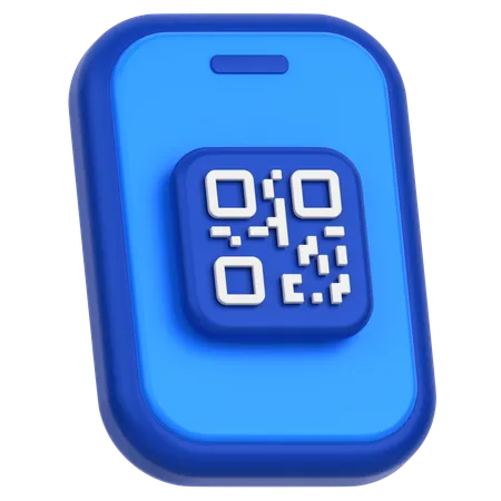 3 D Icon Of A Qr Code On A Mobile Phone 3D Icon