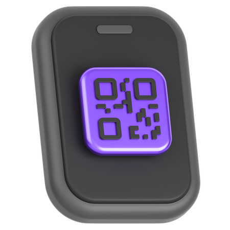 Code QR mobile  3D Icon