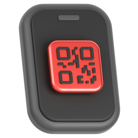 Code QR mobile  3D Icon